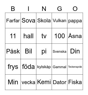 Violas Bingo Card