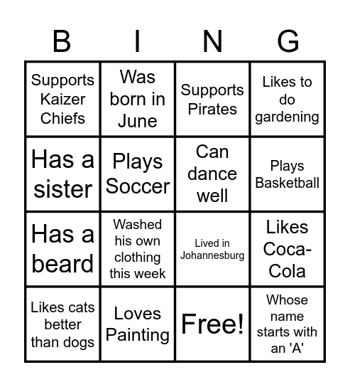 Find Someone in the Group Who... Bingo Card