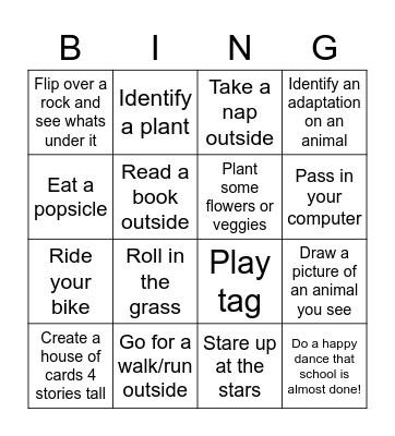 Almost Summer Bingo Card