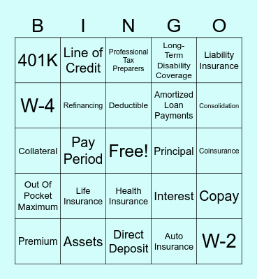 PEARSONAL FINANCE Bingo Card