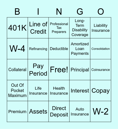 PEARSONAL FINANCE Bingo Card
