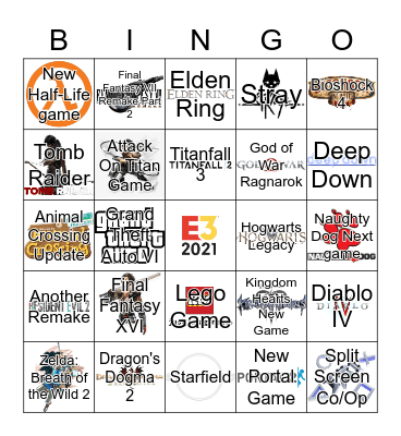 E3 Predictions Bingo Card