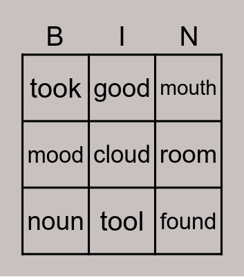 First Grade Unit 3 Bingo Card