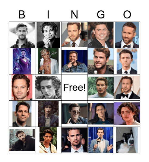 Carly's Celebrity Crush Bingo! Bingo Card