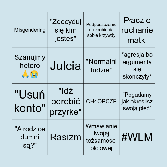 Pride Month Bingo Card