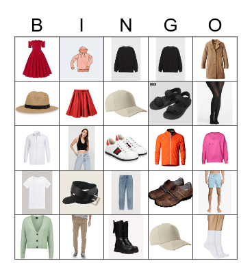 Clothes Bingo Card