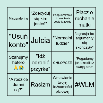 Pride Month Bingo Card