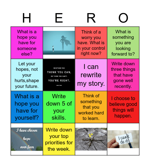 HERO Bingo Card
