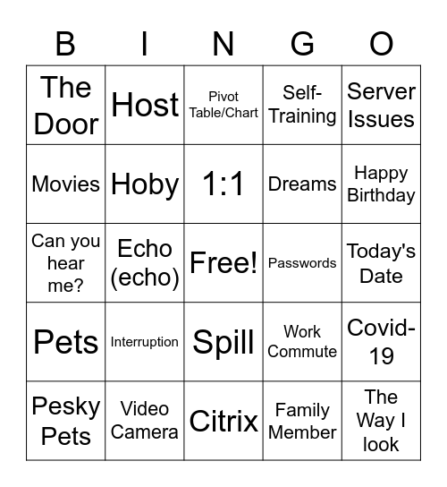 Have You....Quality Bingo Card