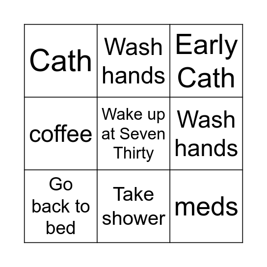 Morning Routine for dale hollow Bingo Card