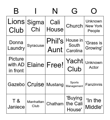 UPAD BINGO Card