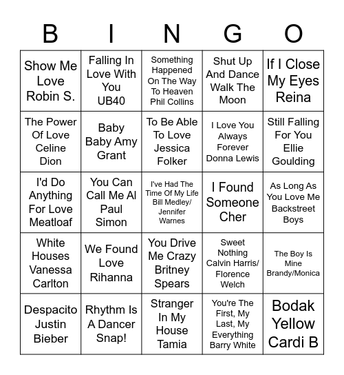 Danielle's Bridal Bingo Card