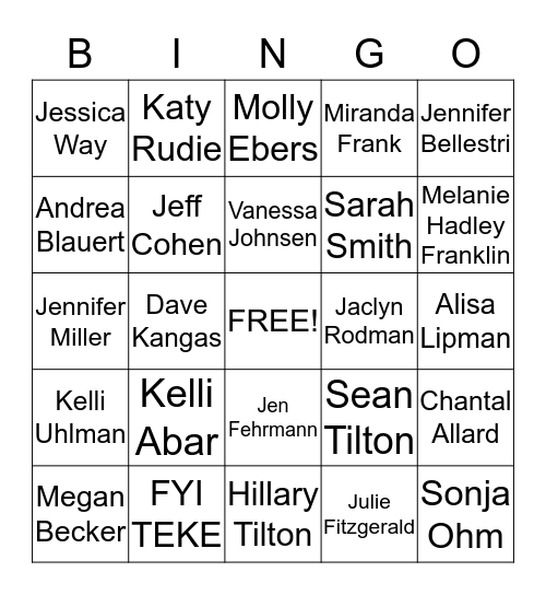 Sylvan Bingo Card
