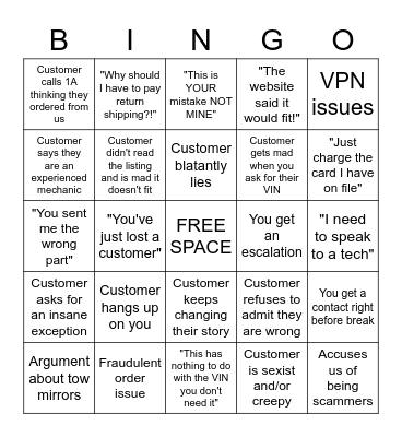 1A Bingo v4 Bingo Card