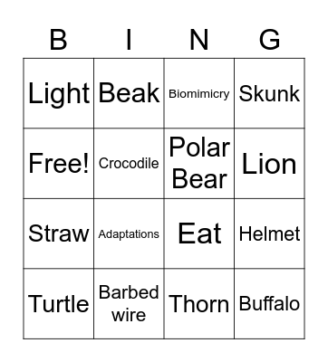 Grade 1 Unit 3 Science Review (Plants and Animal Powers) Bingo Card