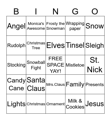 Christmas Bingo Card
