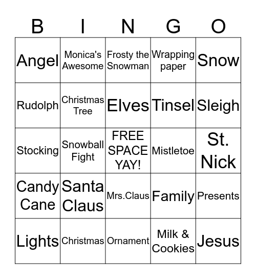 Christmas Bingo Card