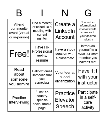 Building Social Capital BING Bingo Card
