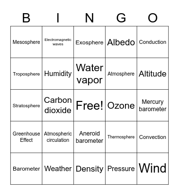 Unit 8 Bingo Card