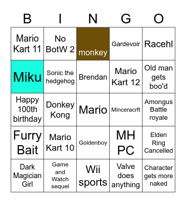 Flinggo Bingo Card