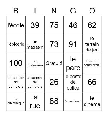 Les nombres et la communauté Bingo Card