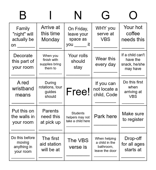 DESTINATION DIG Bingo Card