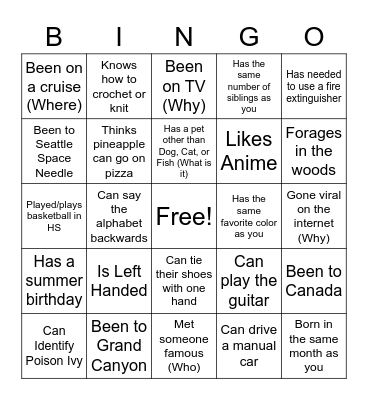 Bingo Card
