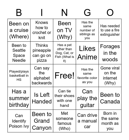 Bingo Card