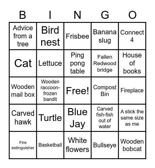 Camp Cambell Bingo Card