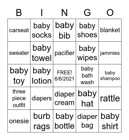 Shanice & Izzy Gender Reveal Bingo Card