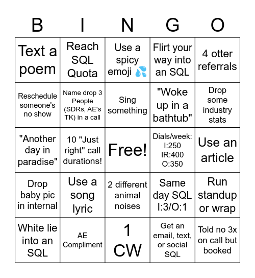 June Bingo Card