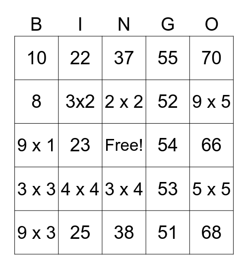 Number Bingo 1-75 Bingo Card