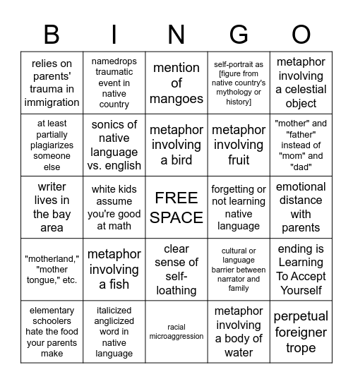 scholastic memes for second-gen teens Bingo Card