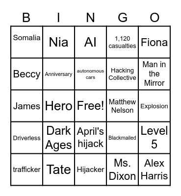 The Passengers Bingo Card