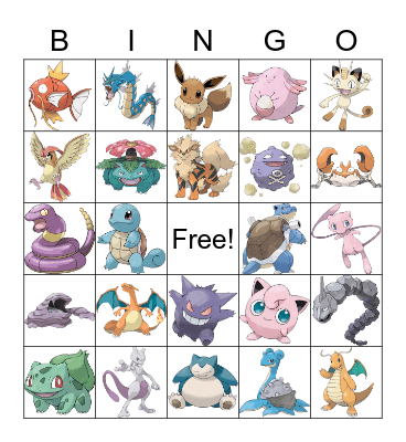 Pokemon Bingo Card