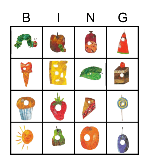 Very Hungry Caterpillar Bingo Card