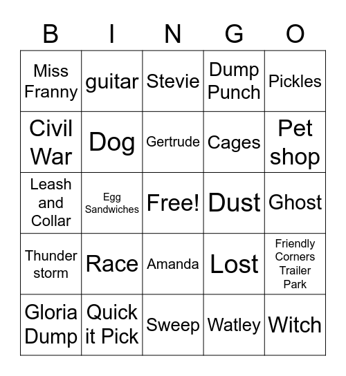 winn-dixie Bingo Card