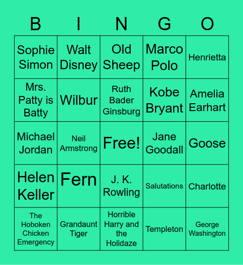 Ms. Micco's Class Last Day of School Bingo Card