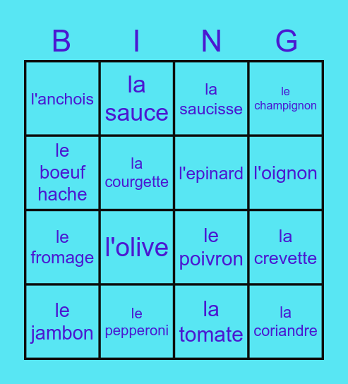 🍕 LA PIZZA 🍕 Bingo Card