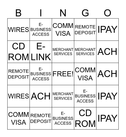 BUSINESS SERVICES Bingo Card