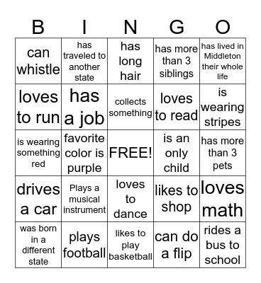 Cardinal Buddies Bingo Card