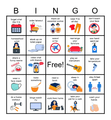 Quarantine Bingo Card