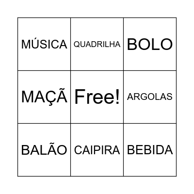 FESTA JUNINA Bingo Card