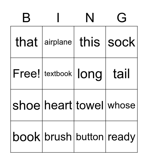 G5 L4 Bingo Card