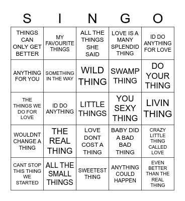 651 ANYTHING AND EVERYTHING Bingo Card