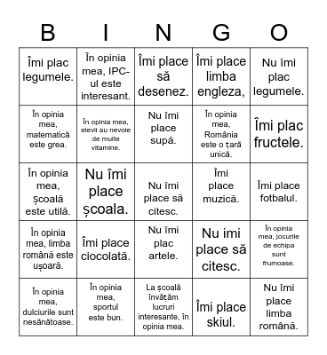 Opinii (4B) Bingo Card