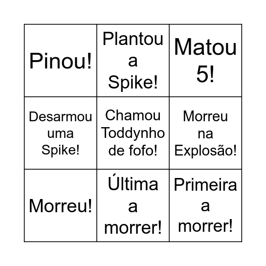 Bingo da Glau Bingo Card