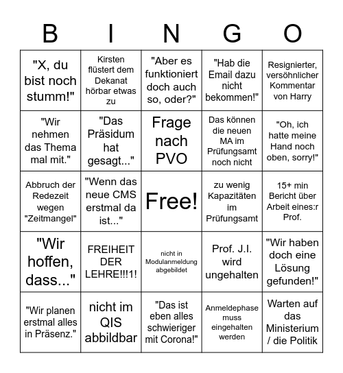 Konventsbingo Card