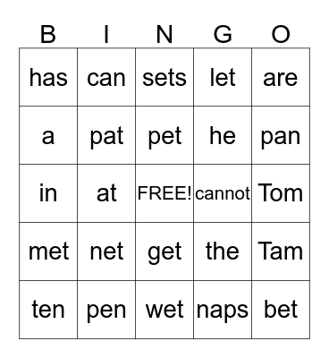 Get the Pets Bingo Card