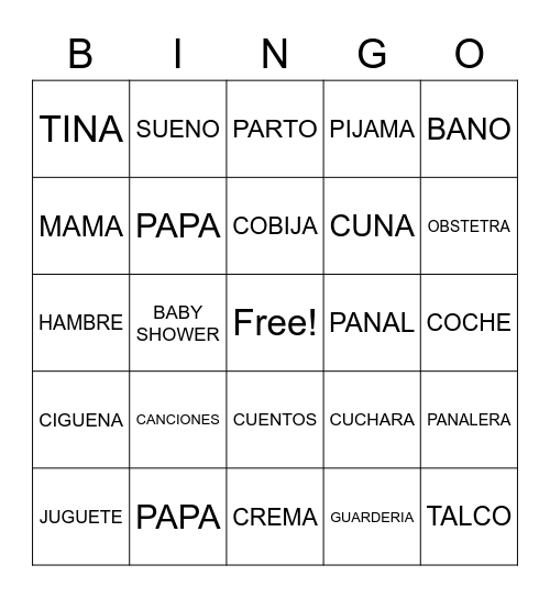 SOPHIE Bingo Card